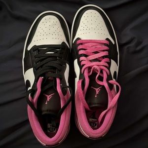 Jordan 1 Lows, Black, White, and Pink